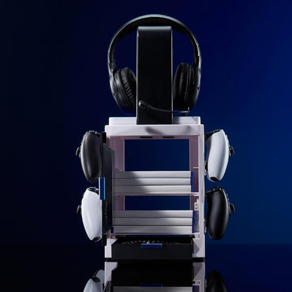 Numskull PS5-Inspired LED Light Gaming Locker, Controller Holder & Headset Stand for PS4/PS5 & Xbox Series X|S - Multiple LED Lighting Settings - Official Numskull Merchandise