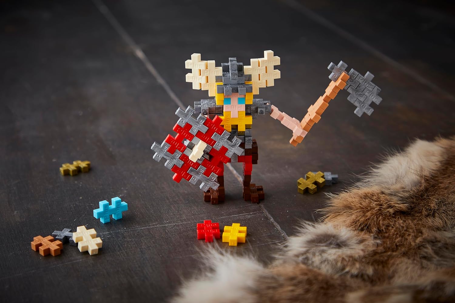 PLUS PLUS Building Blocks Toy - 100 pc Kids Construction Toys, Creative Learning Resources and STEM Play for Home and Travel - Girls and Boys Toys Age 5 Plus - Viking