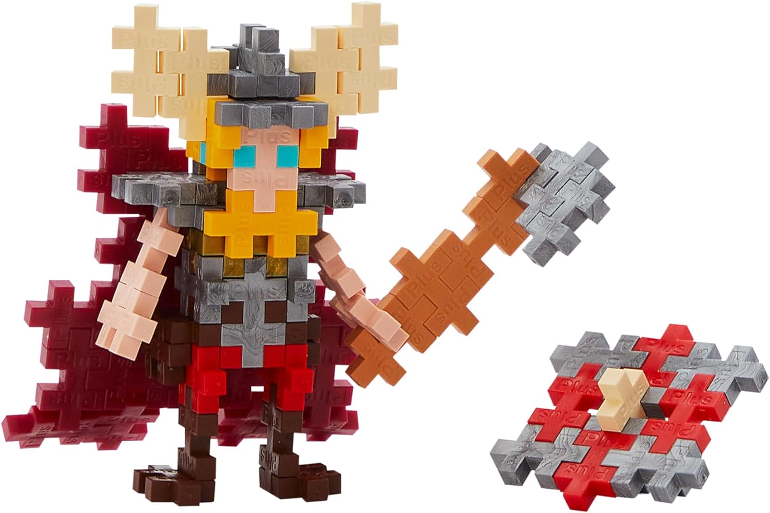 PLUS PLUS Building Blocks Toy - 100 pc Kids Construction Toys, Creative Learning Resources and STEM Play for Home and Travel - Girls and Boys Toys Age 5 Plus - Viking