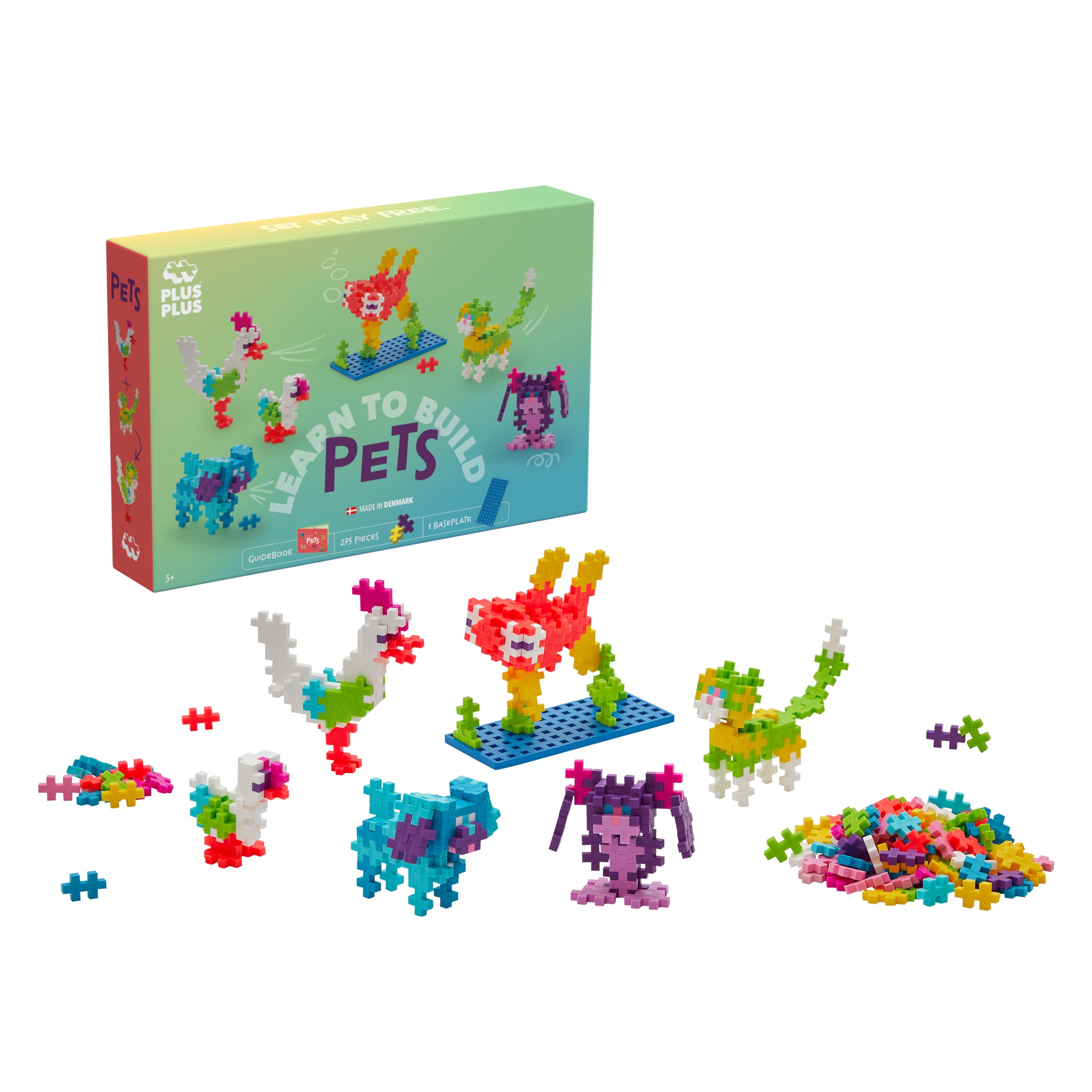 PLUS PLUS - 275 Ladrillos de construcción Multicolor - El Mundo de los Animales - Juego de construcción para niños a Partir de 3 años - Juego Educativo para niñas y niños - PP3962