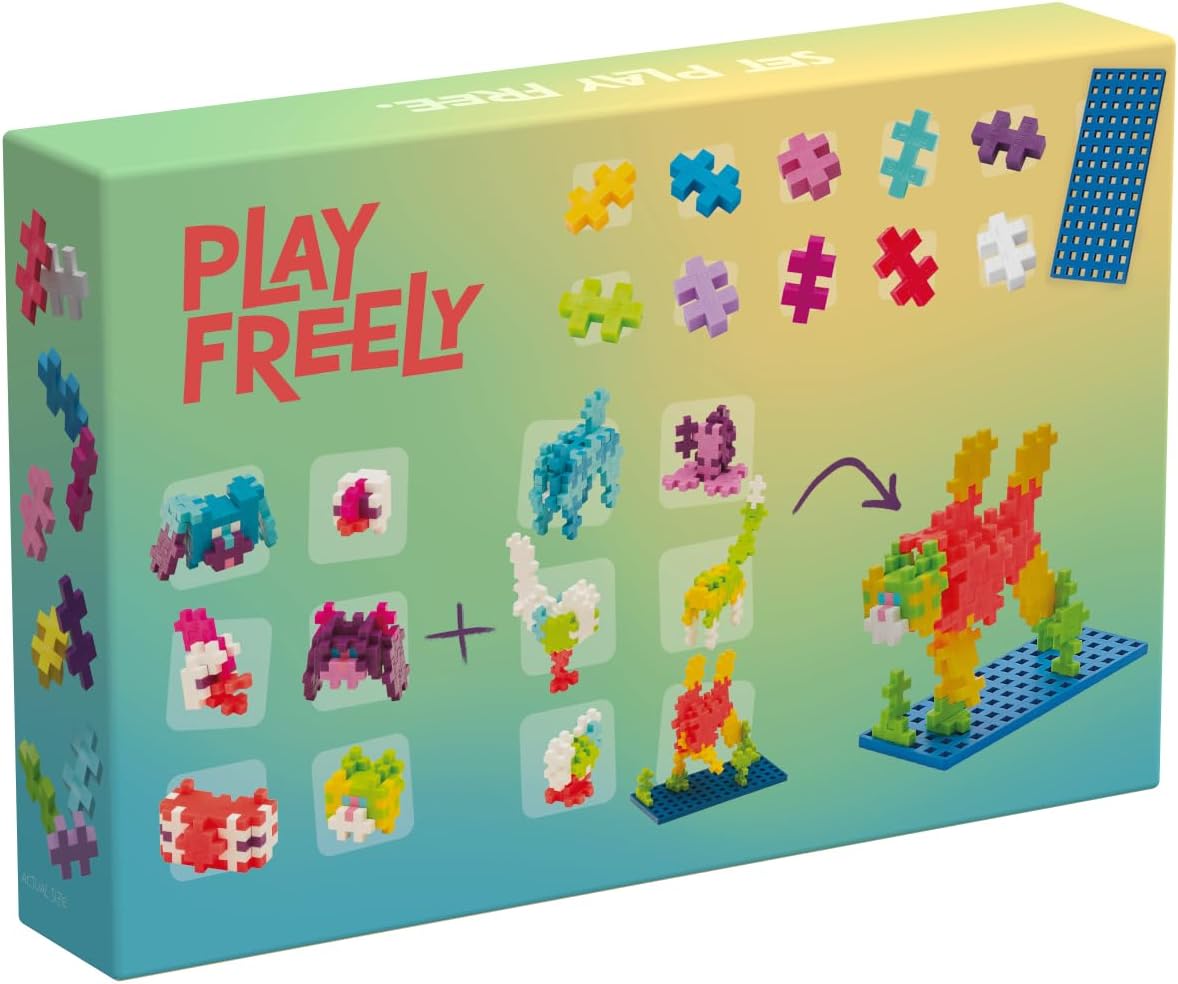 PLUS PLUS - 275 Ladrillos de construcción Multicolor - El Mundo de los Animales - Juego de construcción para niños a Partir de 3 años - Juego Educativo para niñas y niños - PP3962