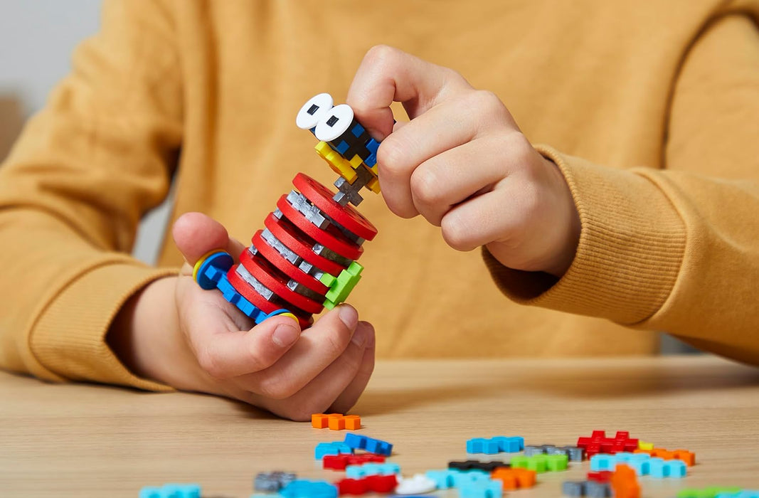 PLUS PLUS Building Blocks Toy - Learn to Build Robot Toy, 250 pcs with Colourful Wheels and Hubs, Guidebook Included, Kids Construction Toys, STEM Learning Resources - Girls and Boys Toys Age 5 Plus