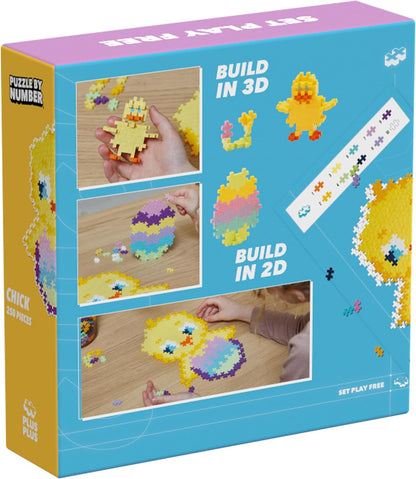 PLUS PLUS Building Blocks Toy - Puzzle by Number Chick, Logic Build Kids Crafts Jigsaw, Make Your Own Kids Bedroom Accessories - STEM Learning Resources - Boys and Girls Toys Age 5 Plus