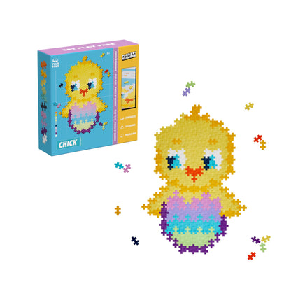 PLUS PLUS Building Blocks Toy - Puzzle by Number Chick, Logic Build Kids Crafts Jigsaw, Make Your Own Kids Bedroom Accessories - STEM Learning Resources - Boys and Girls Toys Age 5 Plus