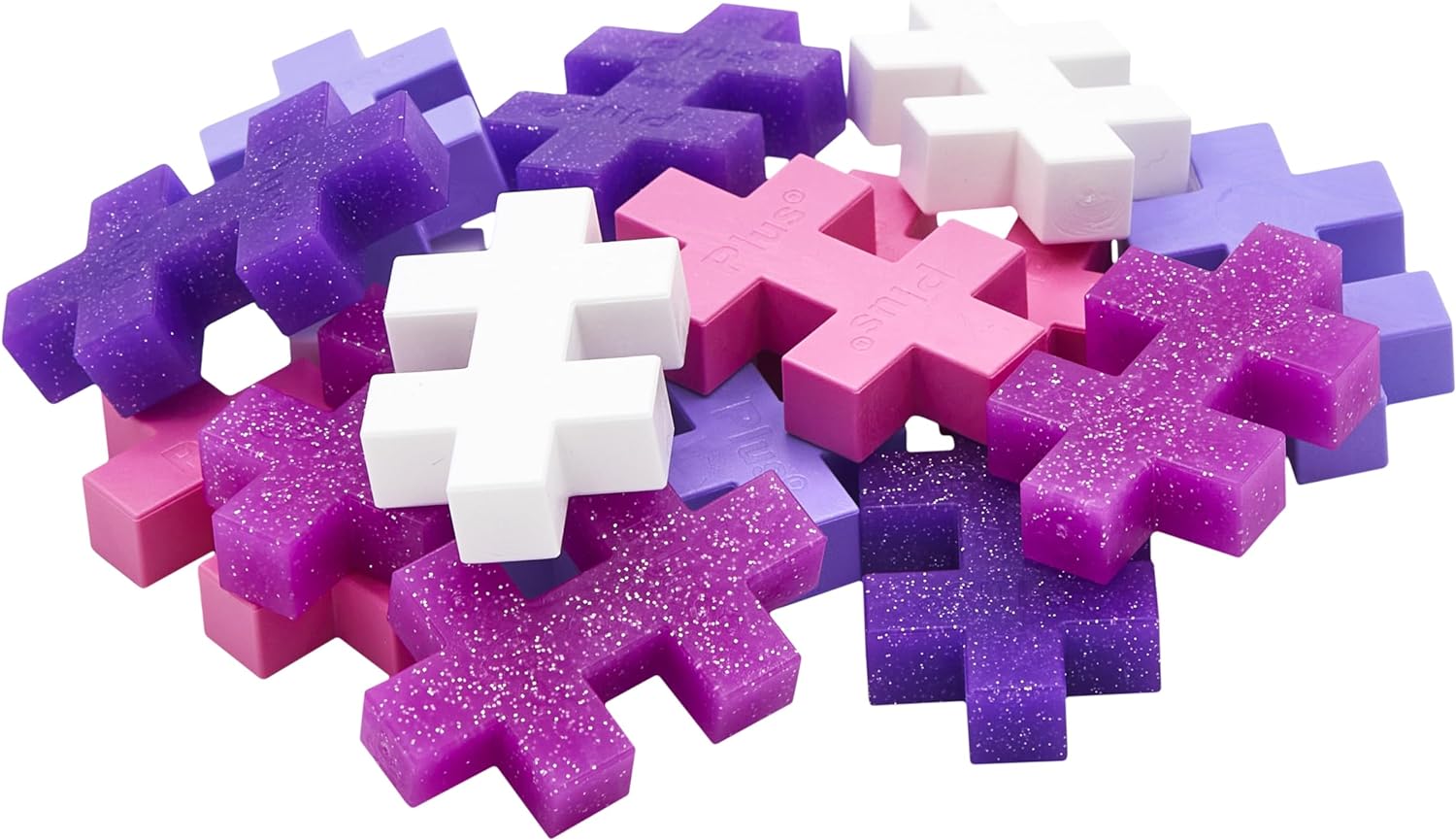 Plus-PlusBIG - Glitter Colour Mix - 15 Pieces - Building Blocks, Building, Developing Toys for Kids, STEM, STEAM, Produced in Denmark