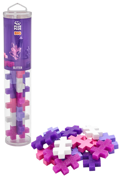 Plus-PlusBIG - Glitter Colour Mix - 15 Pieces - Building Blocks, Building, Developing Toys for Kids, STEM, STEAM, Produced in Denmark