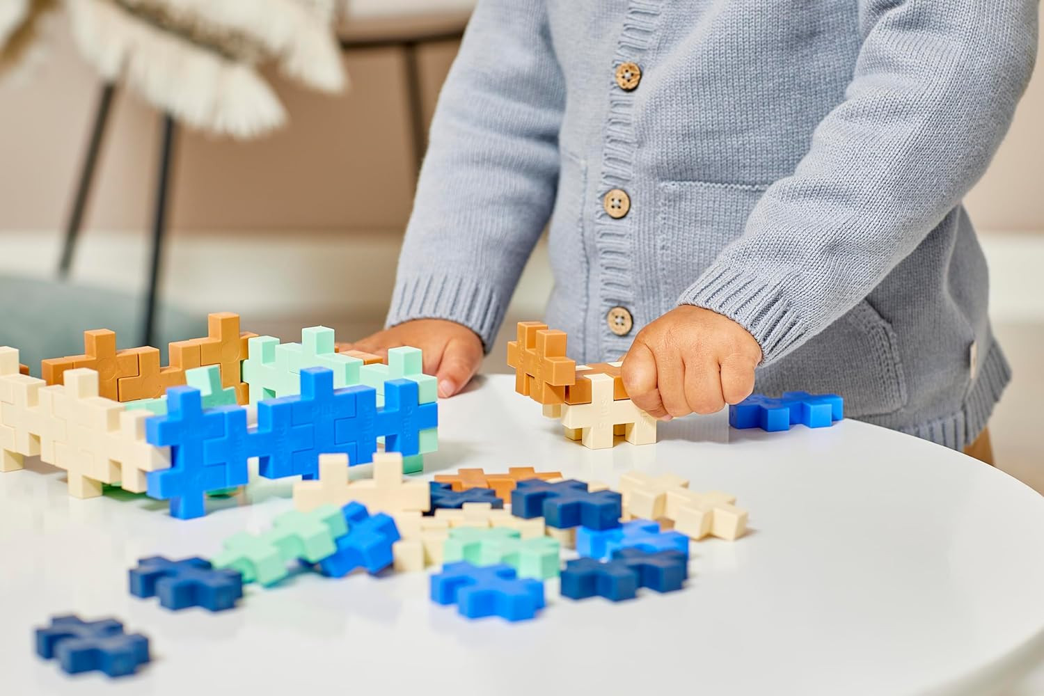 PLUS PLUS Building Blocks Toy - 100 Large Durable Pieces - Kids Construction Toys, Creative Learning Resources and STEM Play for Home and Travel - Toys For 1 Year Old Boys and Girls - Breeze