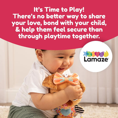 LAMAZE Lovey the Pug - Clip and Go Baby Pram Toys - Sensory Toys for Babies - Early Learning Baby Toys 0-6 Months and Up - Expertly Designed Newborn Toys - Baby Shower Gifts