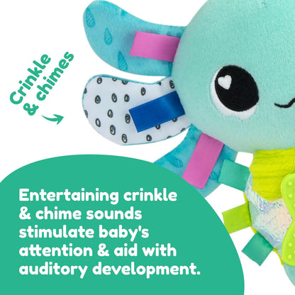 LAMAZE Alise the Axolotl - Clip and Go Baby Pram Toys - Sensory Toys for Babies - Early Learning Baby Toys 0-6 Months and Up - Expertly Designed Newborn Toys - Baby Shower Gifts