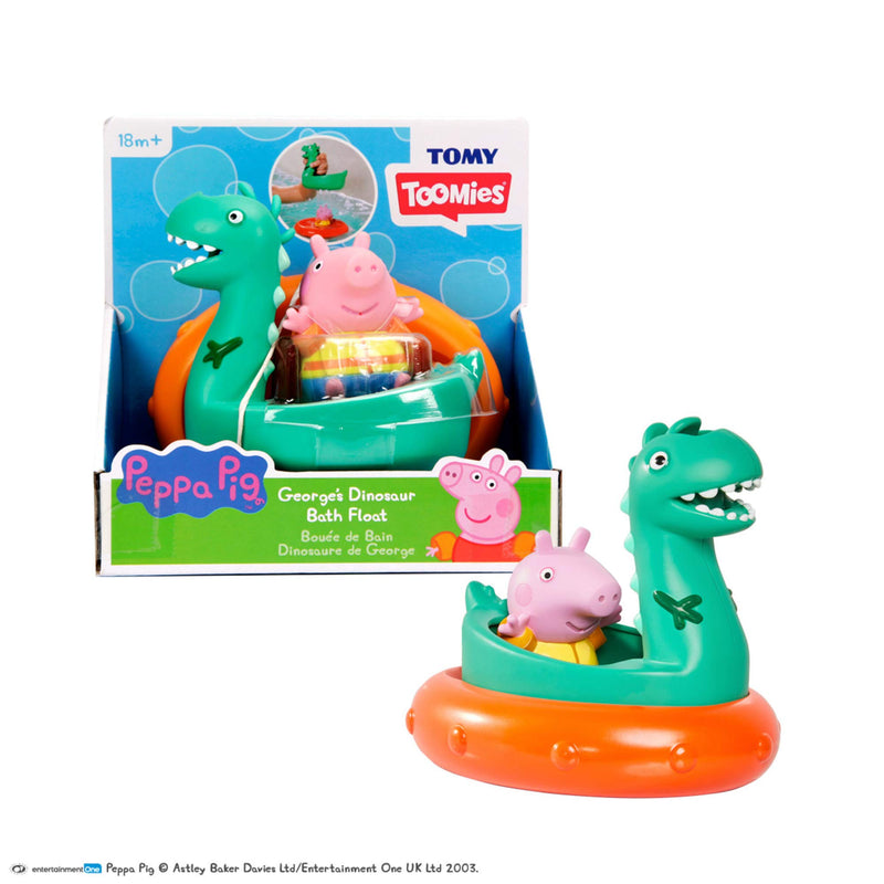 TOMY Toomies Peppa Pig George's Dinosaur Bath Float, Baby Bath Toys, Kids Bath Toys for Water Play, Fun Bath Accessories for Babies & Toddlers, Suitable for 18 Months, 2, 3 & 4 Year Olds