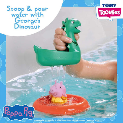 TOMY Toomies Peppa Pig George's Dinosaur Bath Float, Baby Bath Toys, Kids Bath Toys for Water Play, Fun Bath Accessories for Babies & Toddlers, Suitable for 18 Months, 2, 3 & 4 Year Olds