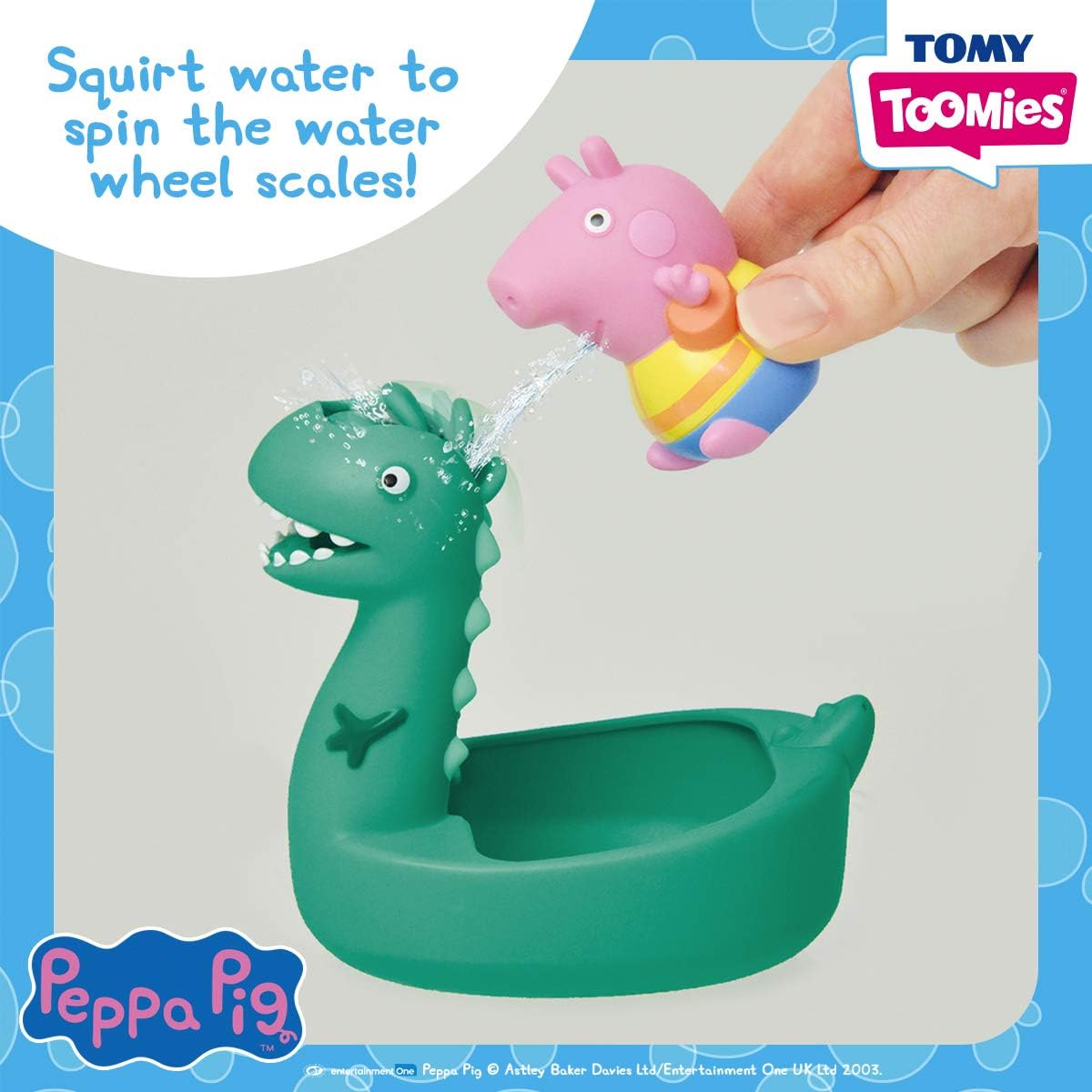 TOMY Toomies Peppa Pig George's Dinosaur Bath Float, Baby Bath Toys, Kids Bath Toys for Water Play, Fun Bath Accessories for Babies & Toddlers, Suitable for 18 Months, 2, 3 & 4 Year Olds