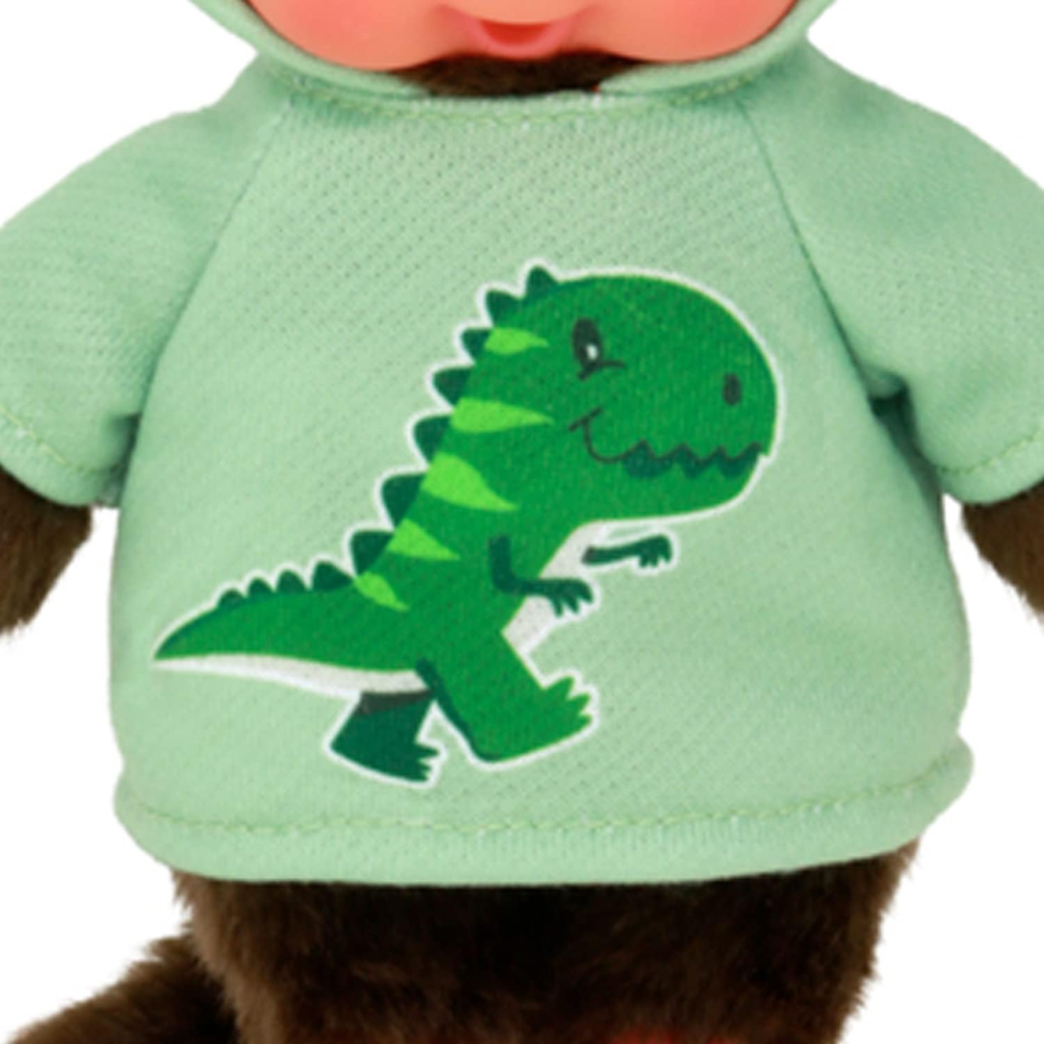 Bandai - Monchhichi - Plüschtier Monchhichi Dinosaurier - Kultplüschtier der 80er - Kuscheliges 20 cm großes Plüschtier für Kinder und Erwachsene - SE242177