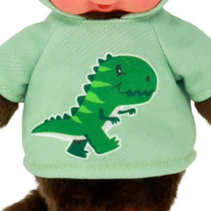 Bandai - Monchhichi - Plüschtier Monchhichi Dinosaurier - Kultplüschtier der 80er - Kuscheliges 20 cm großes Plüschtier für Kinder und Erwachsene - SE242177