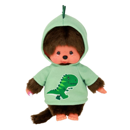 Bandai - Monchhichi - Plüschtier Monchhichi Dinosaurier - Kultplüschtier der 80er - Kuscheliges 20 cm großes Plüschtier für Kinder und Erwachsene - SE242177