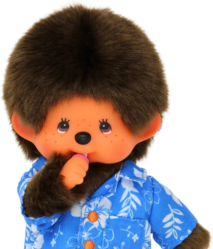 Bandai - Monchhichi - Hawaii 20 cm - Kultplüschtier der 80er - Kuscheliges 20 cm großes Plüschtier für Kinder und Erwachsene - SE23385