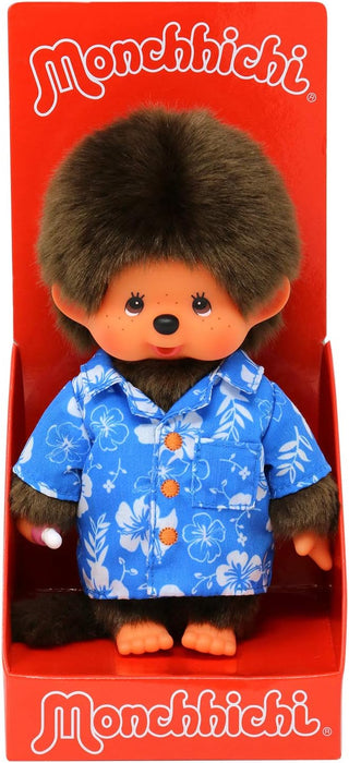 Bandai - Monchhichi - Hawaii 20 cm - Kultplüschtier der 80er - Kuscheliges 20 cm großes Plüschtier für Kinder und Erwachsene - SE23385