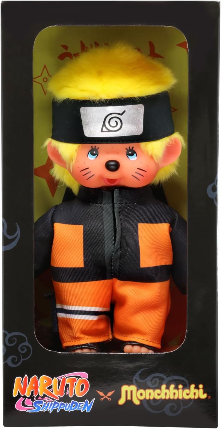 Bandai - Monchhichi - Naruto Shippuden Monchhichi Plush Toy - 20 cm Soft Plush Toy for Children and Adults - SE241088