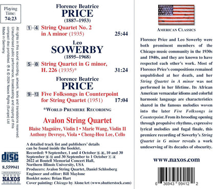 Florence Beatrice Price/Leo Sowerby: Music for String Quartet