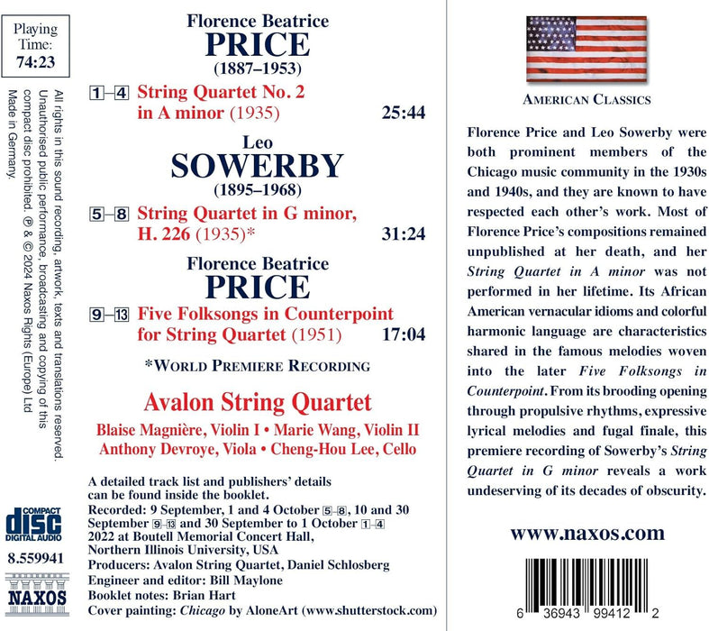 Florence Beatrice Price/Leo Sowerby: Music for String Quartet