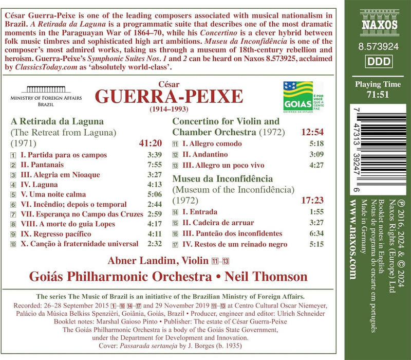 César Guerra-Peixe: A Retirada Da Laguna: Concertino/Museu Da Inconfidência