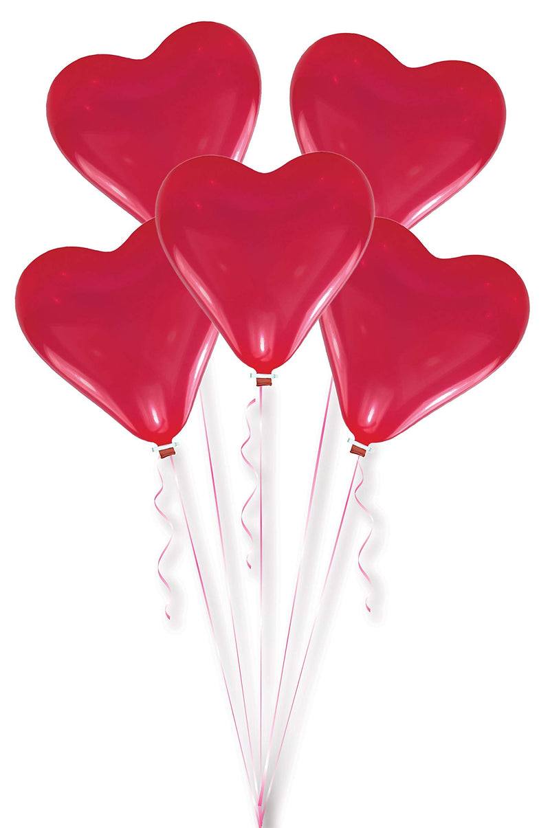 Amscan 5 Red Hearts Medium Latex Balloons