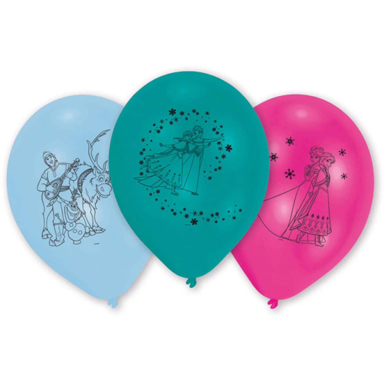 Amscan 999366 - 10 globos látex Frozen, diámetro 25,4 cm, decoración, globo, princesas, cumpleaños, fiesta temática
