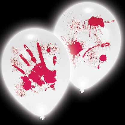Amscan 9901843 - Halloween Bloody Hands LED 11" Latex Balloons - 4 Pack