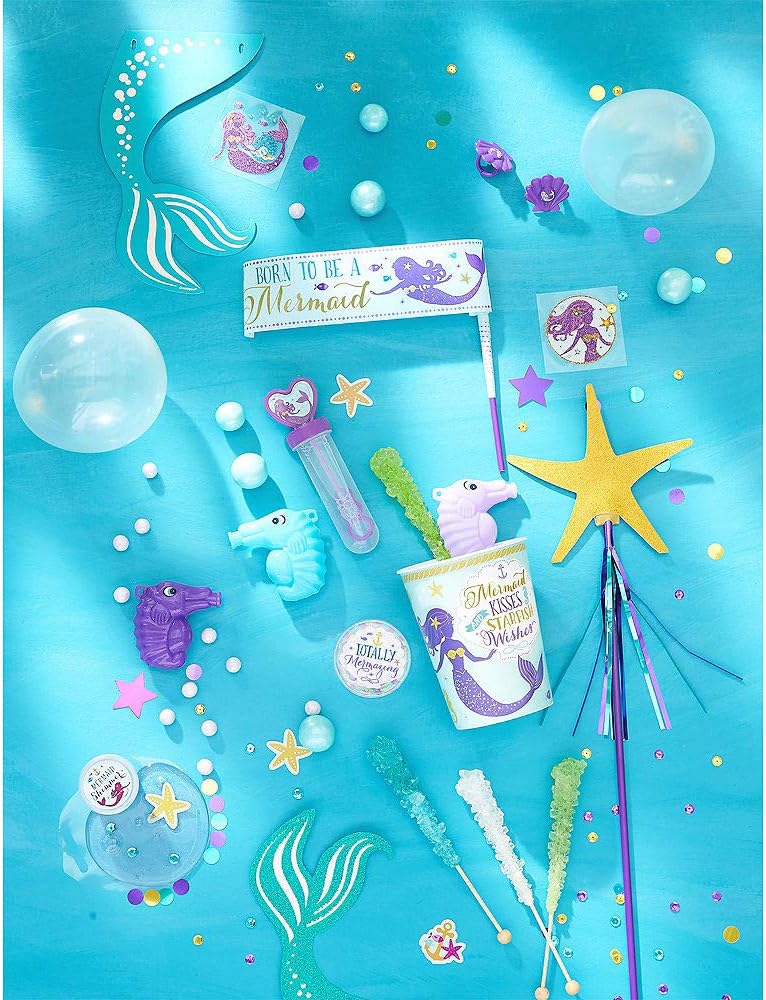 Amscan: Favorvalue Pack Mermaid Wishes 48 Parts