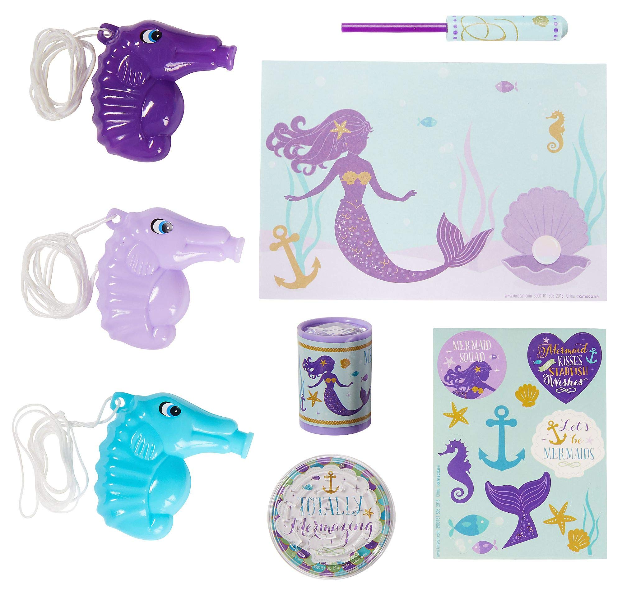 Amscan: Favorvalue Pack Mermaid Wishes 48 Parts