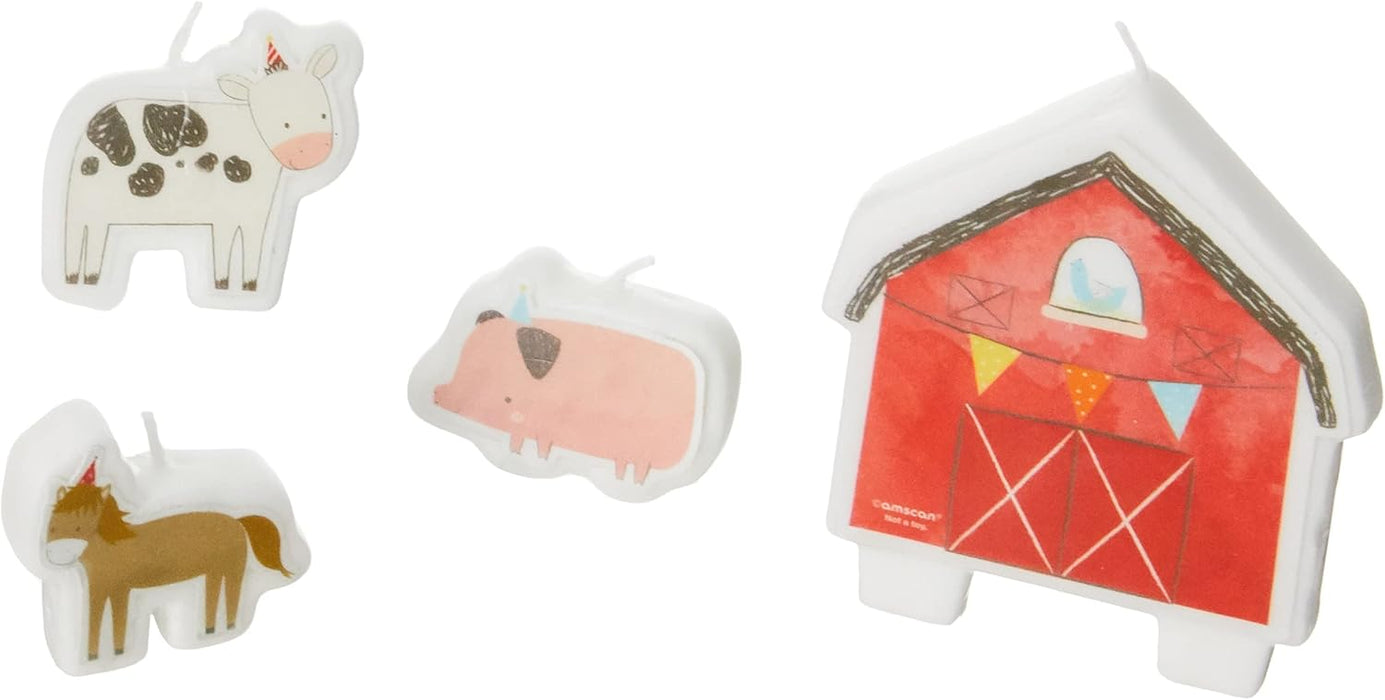 (PKT) Barnyard Birthday Candle Set (4 pc