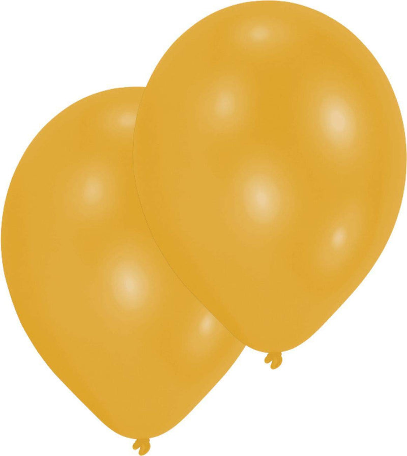 Amscan 9904909 10 Latex Balloons Metallic Gold