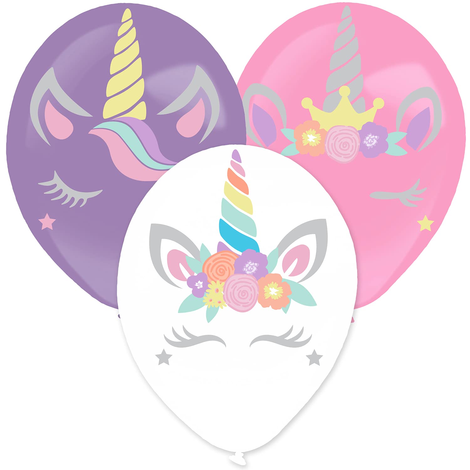 Amscan 9911768 Latex Balloon Set (3 Balloons and Stickers), Multi-Colour