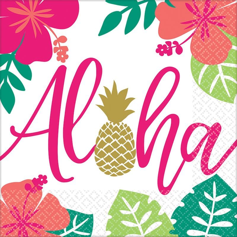 Amscan 511953-66 – 16 Aloha Napkins 33 x 33 cm