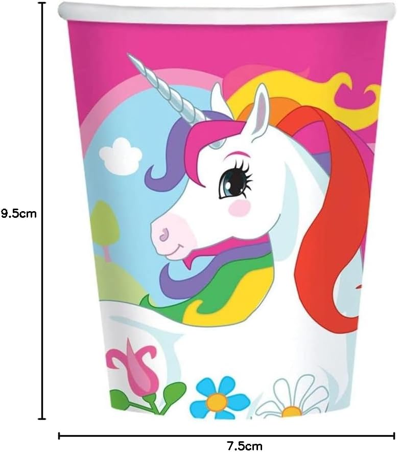 Amscan: 8 Cups Unicorn Paper 250 Ml Sup