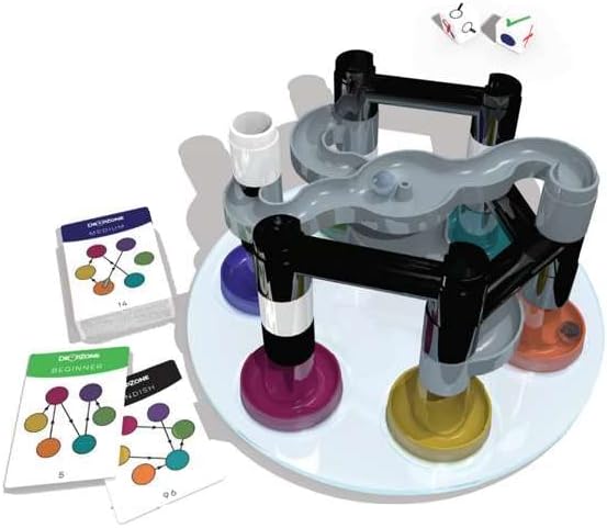 The Happy Puzzle Company DROPZONE - Reverse the Logic and Let Gravity Do the Rest! - Play Solo or Beat an Opponent in 100 Fun Multi-Challenge Levels - Ages 8+