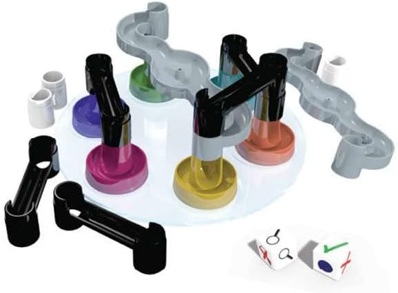 The Happy Puzzle Company DROPZONE - Reverse the Logic and Let Gravity Do the Rest! - Play Solo or Beat an Opponent in 100 Fun Multi-Challenge Levels - Ages 8+