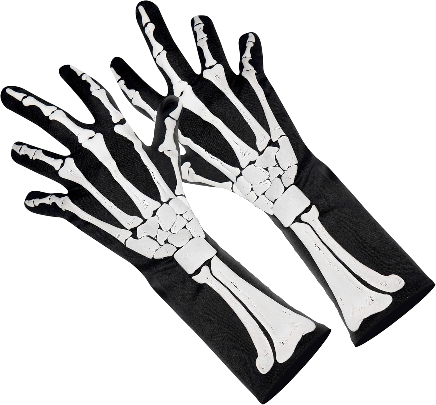 Amscan 841438-55 - 3D Skelett Handschuhe, Accessoire, 3D-Optik, Geist, Day of the Dead, Mottoparty, Karneval, Halloween