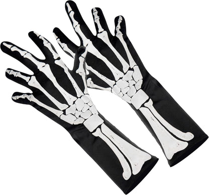 Amscan 841438-55 - 3D Skelett Handschuhe, Accessoire, 3D-Optik, Geist, Day of the Dead, Mottoparty, Karneval, Halloween