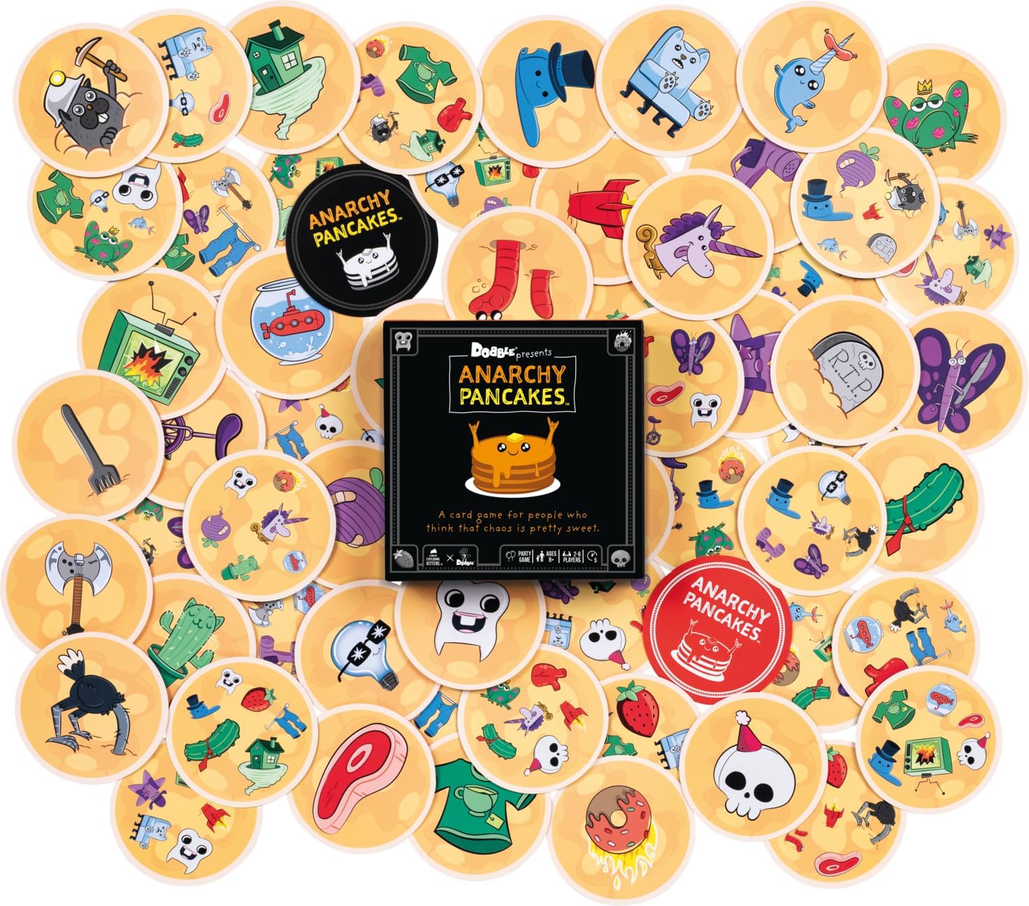 Asmodee | Anarchy Pancakes | Dobble Family Card Game | Ages 8+ | 2-6 Players | 5+ Minutes Playing Time