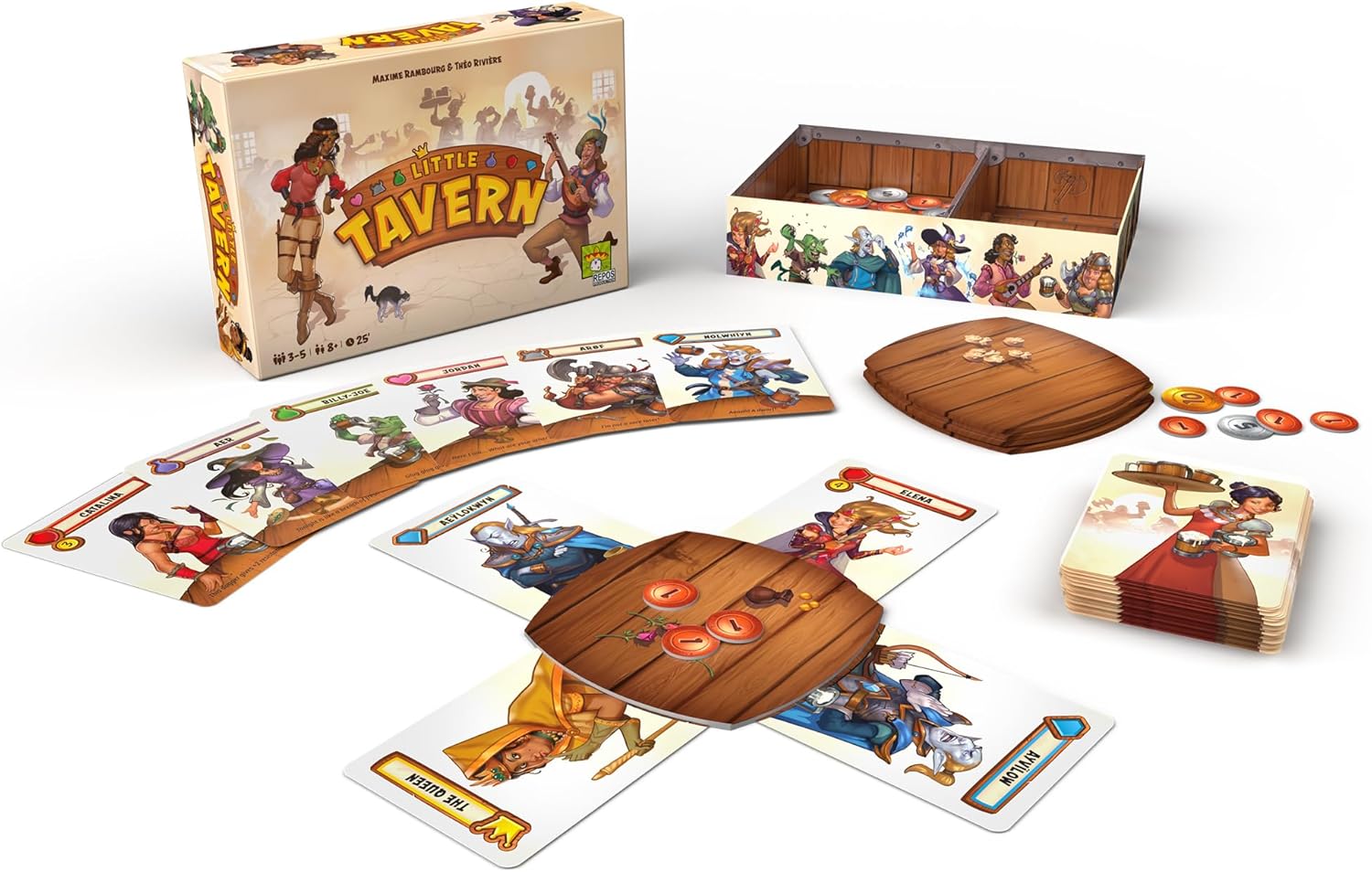 Little Tavern Partyspiel - Seat The Best Customers, Sammeln Sie die meisten Tipps und gewinnen Sie! Strategiespiel für Kinder und Erwachsene, ab 8 Jahren, 3-5 Spieler, 25 Minuten Spielzeit