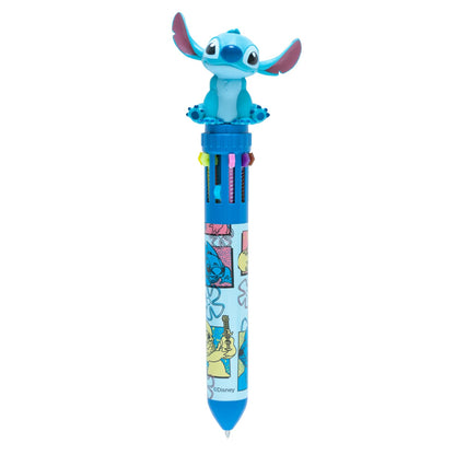 Grupo Erik Multicoloured Pen - Disney Stitch Stationery | 10 In 1 Ballpoint Pen With 3D Topper | Stitch Gifts Under 10 Pounds, Disney Gifts