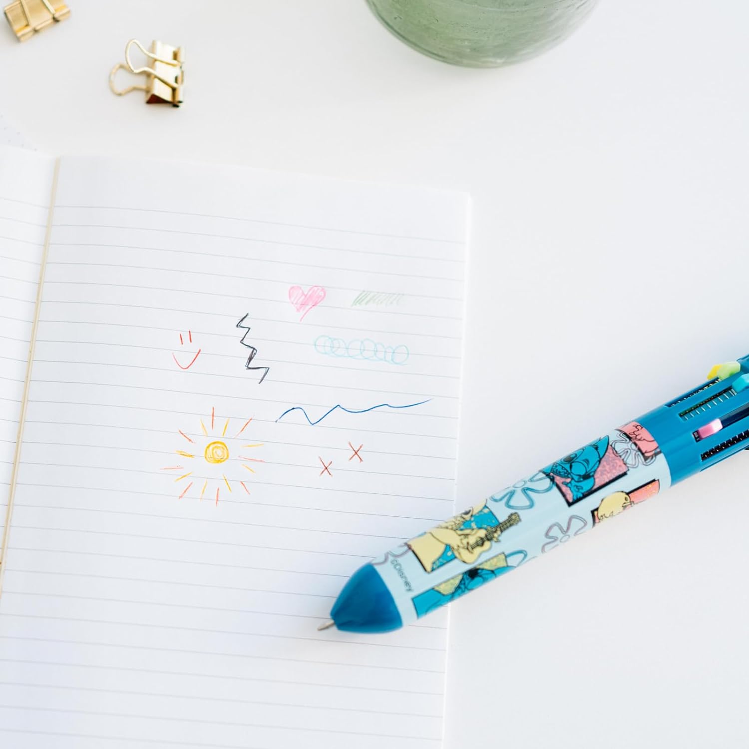 Grupo Erik Multicoloured Pen - Disney Stitch Stationery | 10 In 1 Ballpoint Pen With 3D Topper | Stitch Gifts Under 10 Pounds, Disney Gifts