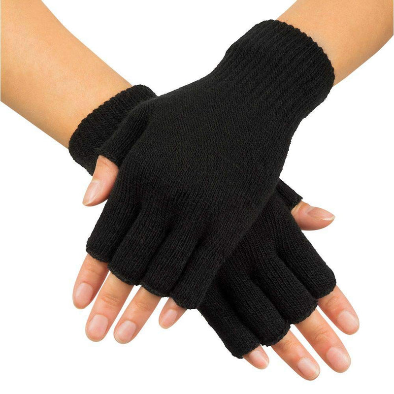 Boland 01901 Fingerless Gloves, Black, One Size