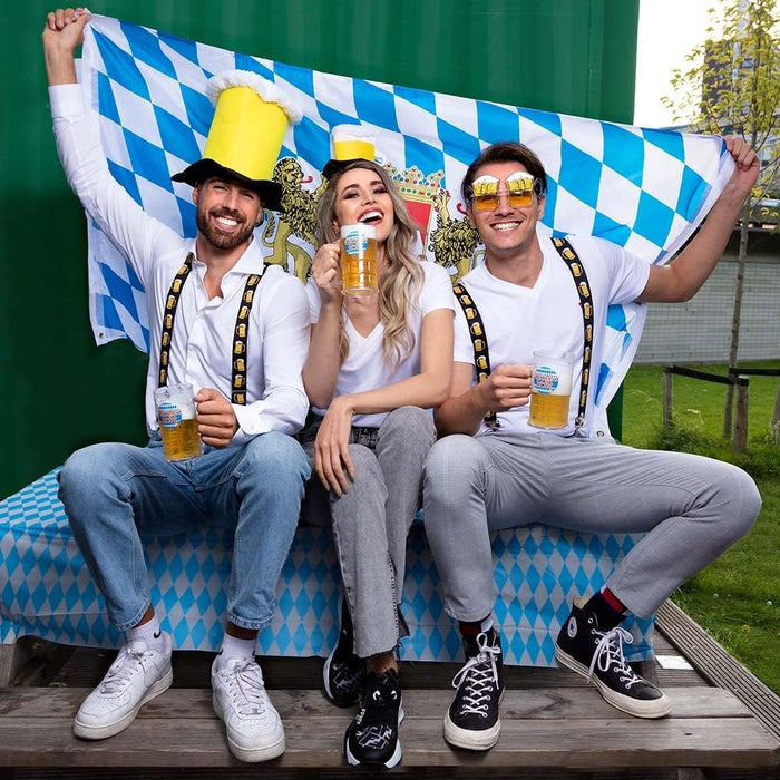 Beer Tankard Oktoberfest Clear Plastic, 14x7 cm