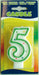 Folat 07785 Birthday Candle Number 5 with Colourful Dots, Multi Colors