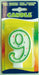 Folat 07789 Birthday Candle Number 9 with Colourful Dots, Multi Colors
