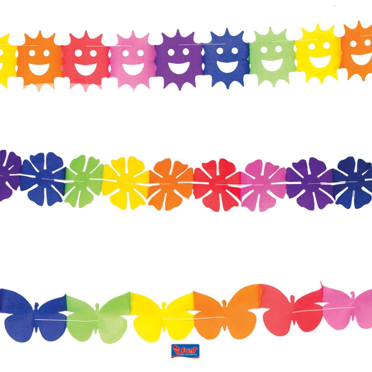 Folat 27040 Set XS Paper Garlands 2 m-3 Pieces, One Size