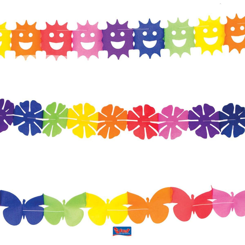 Folat 27040 Set XS Paper Garlands 2 m-3 Pieces, One Size