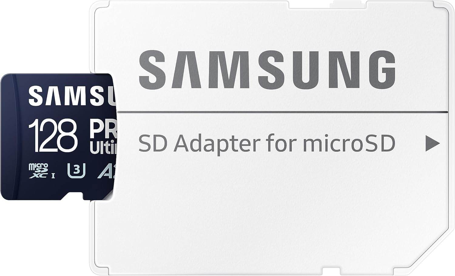 Samsung PRO Ultimate microSD memory card, 128 GB, UHS-I U3, 200 MB/s read, 130 MB/s write, Includes SD adapter, for smartphone, drone or action cam 128 GB microSD Card